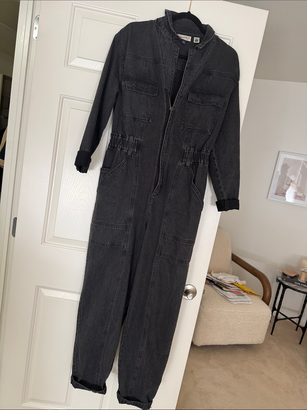 Universal Thread Black Utility Denim Jumpsuit